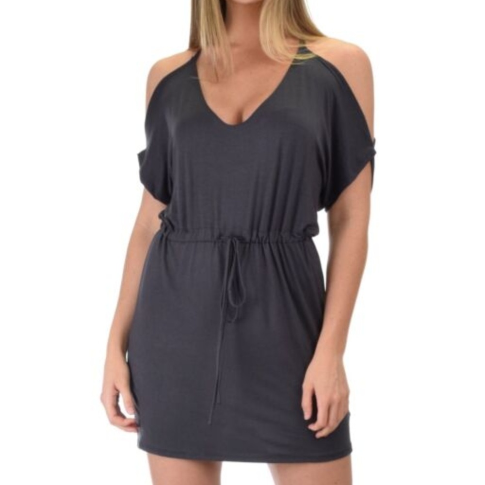 Lyss Loo Women's Cold Shoulder Waist Tie Dress - M